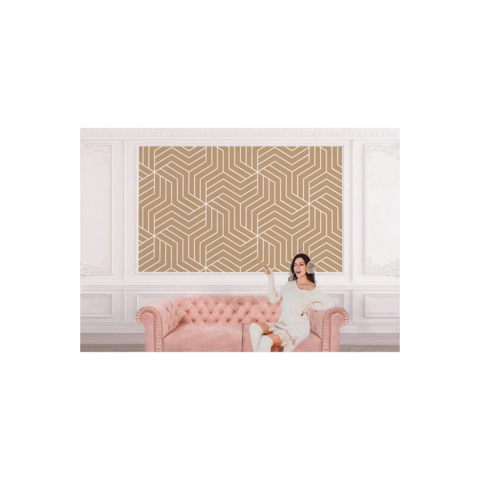 Pastel Renkli Geometrik Desenli Duvar Kağıdı-5779