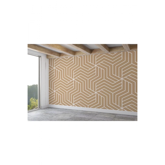 Pastel Renkli Geometrik Desenli Duvar Kağıdı-5779