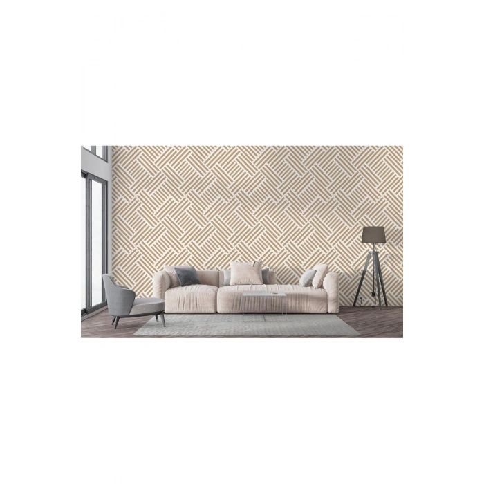 Pastel Renkli Geometrik Desenli Duvar Kağıdı-5780