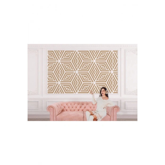 Pastel Renkli Geometrik Desenli Duvar Kağıdı-5784