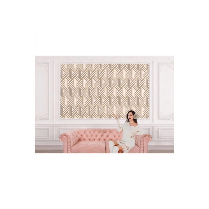 Pastel Renkli Geometrik Desenli Duvar Kağıdı-5785