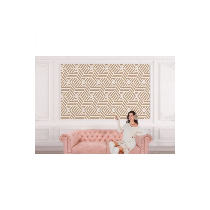 Pastel Renkli Geometrik Desenli Duvar Kağıdı-5787