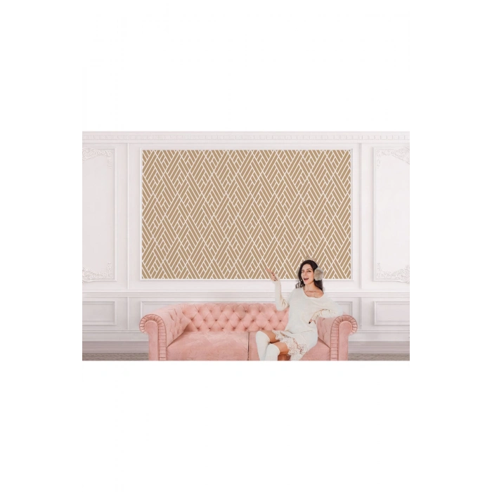 Pastel Renkli Geometrik Desenli Duvar Kağıdı-5791