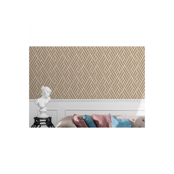Pastel Renkli Geometrik Desenli Duvar Kağıdı-5791