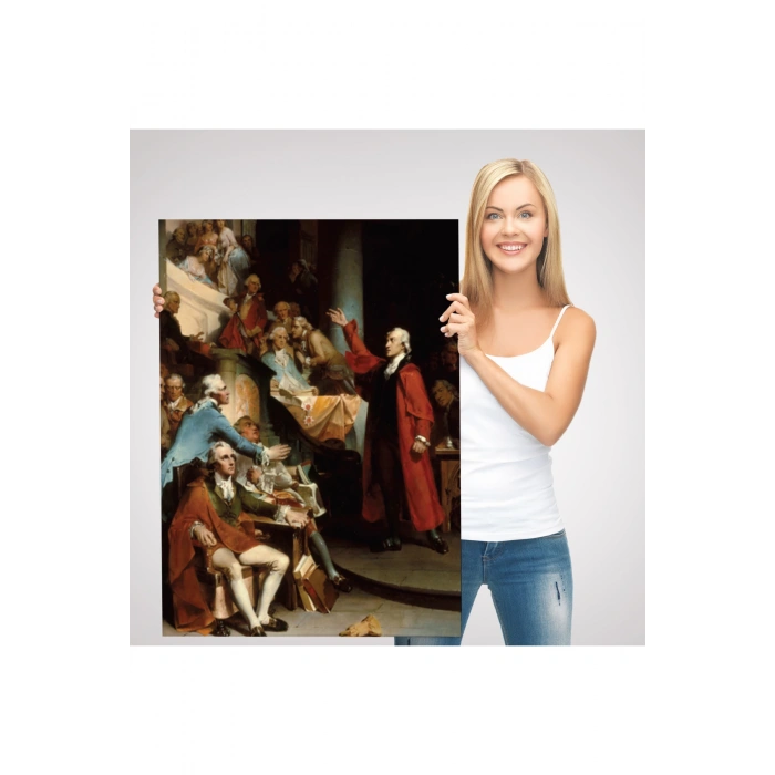 Patrick Henry Virginia Burgesses Evinin Önünde Duvar Tablosu-6408