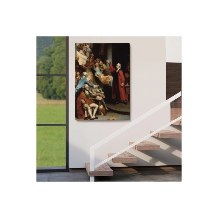 Patrick Henry Virginia Burgesses Evinin Önünde Duvar Tablosu-6408