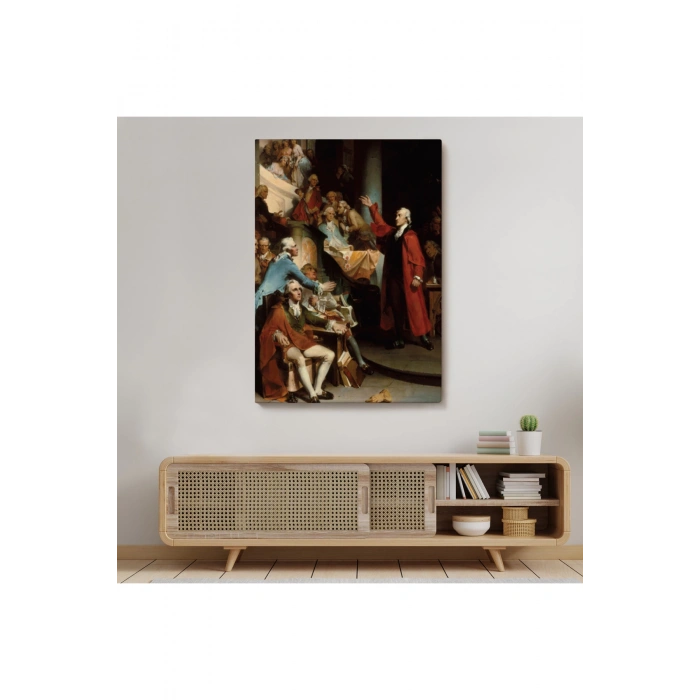 Patrick Henry Virginia Burgesses Evinin Önünde Duvar Tablosu-6408