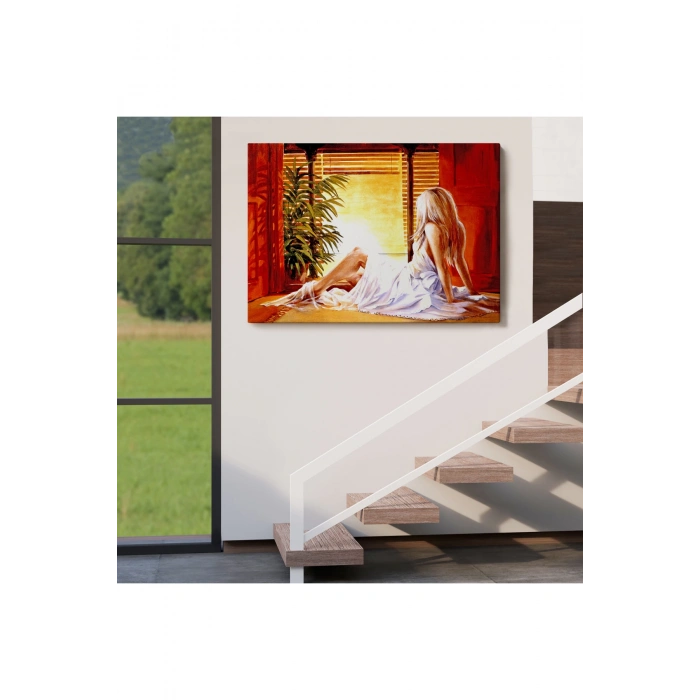 Pencere Önündeki Kadın Tablosu-6633