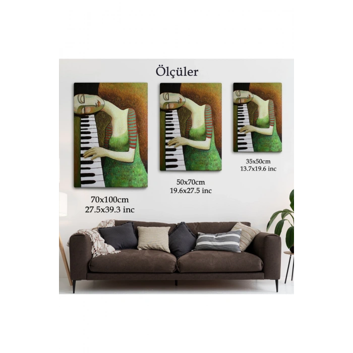Piyano Çalan Kadın Duvar Tablosu-6495