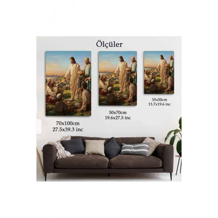 Rab İsa Binlerce Kişiyi Birkaç Ekmek İle Doyuruyor Tablo Jesus Christ -6391