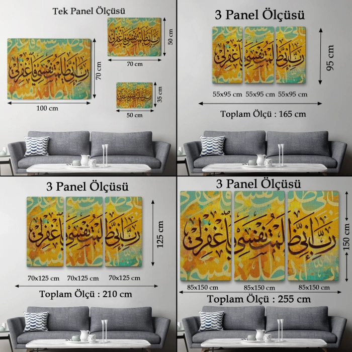 Rabbim, Ben Nefsime Zulmettim, Beni Bağışla (kasas Suresi 16.ayet) Yazılı Tablo -3391