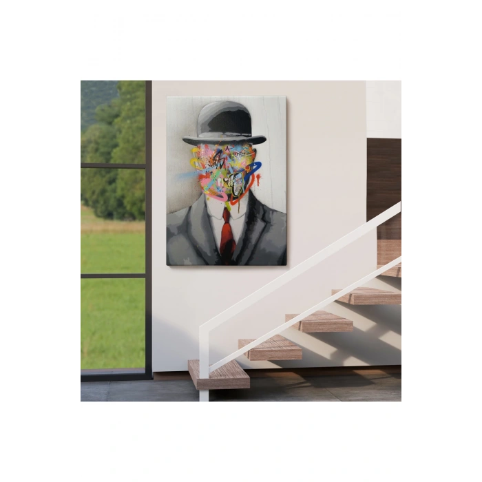 Rene Magritte Ünlü Resim “İnsanın Oğlu” Graffiti Pop Art Tablosu-6316