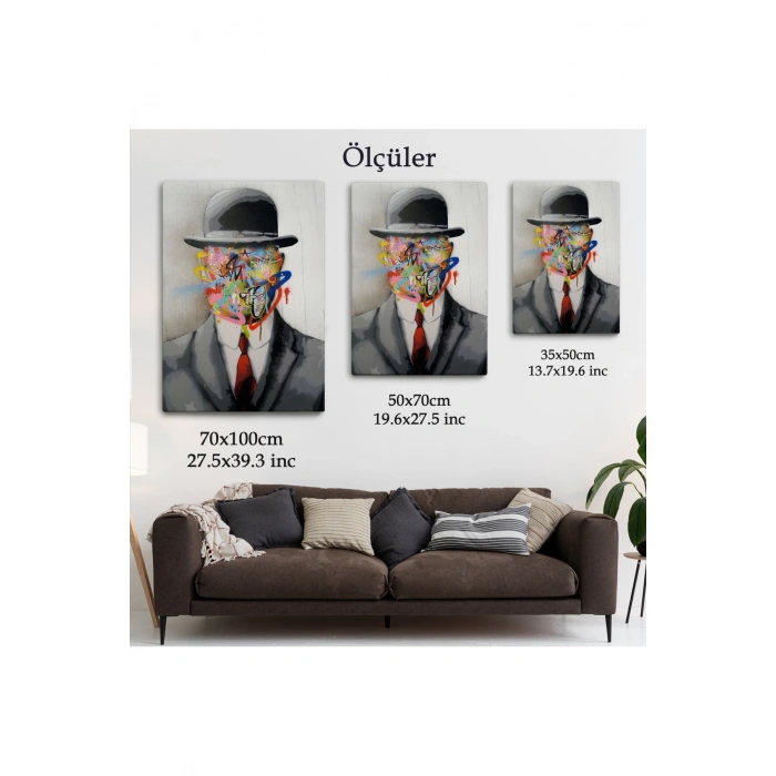 Rene Magritte Ünlü Resim “İnsanın Oğlu” Graffiti Pop Art Tablosu-6316