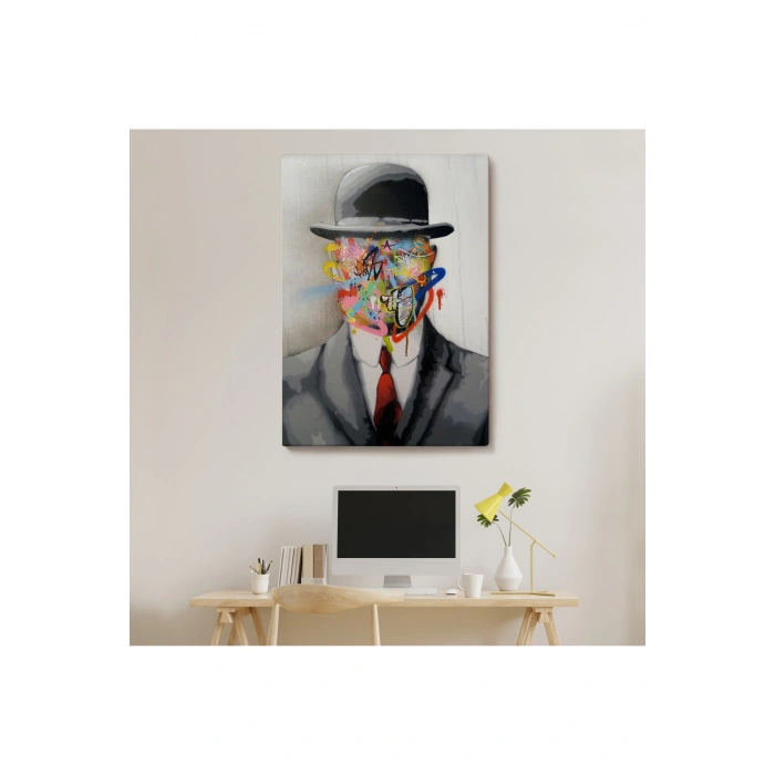 Rene Magritte Ünlü Resim “İnsanın Oğlu” Graffiti Pop Art Tablosu-6316