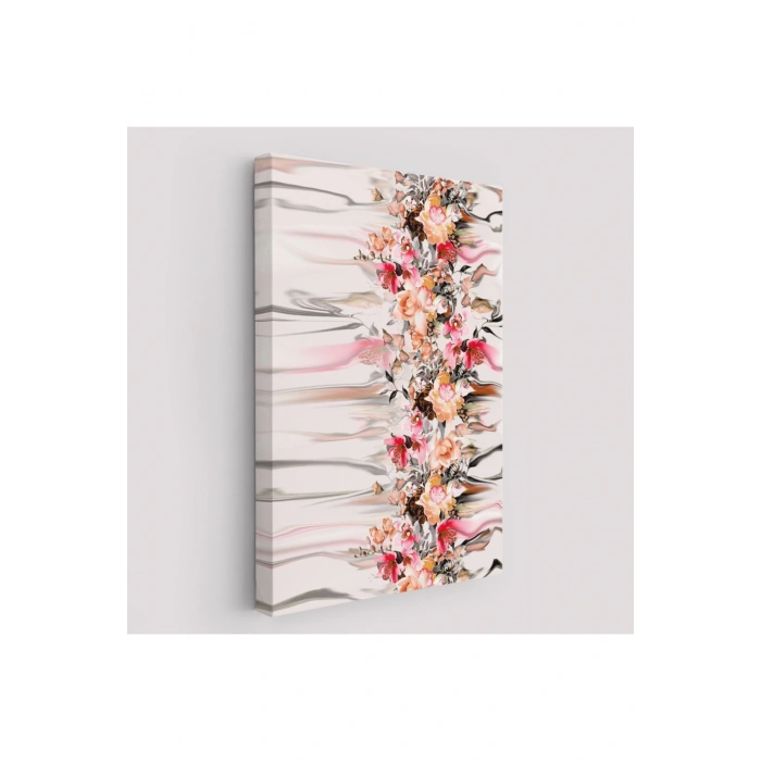 Renkli Çiçek Desenli Dekoratif Duvar Tablosu-6282