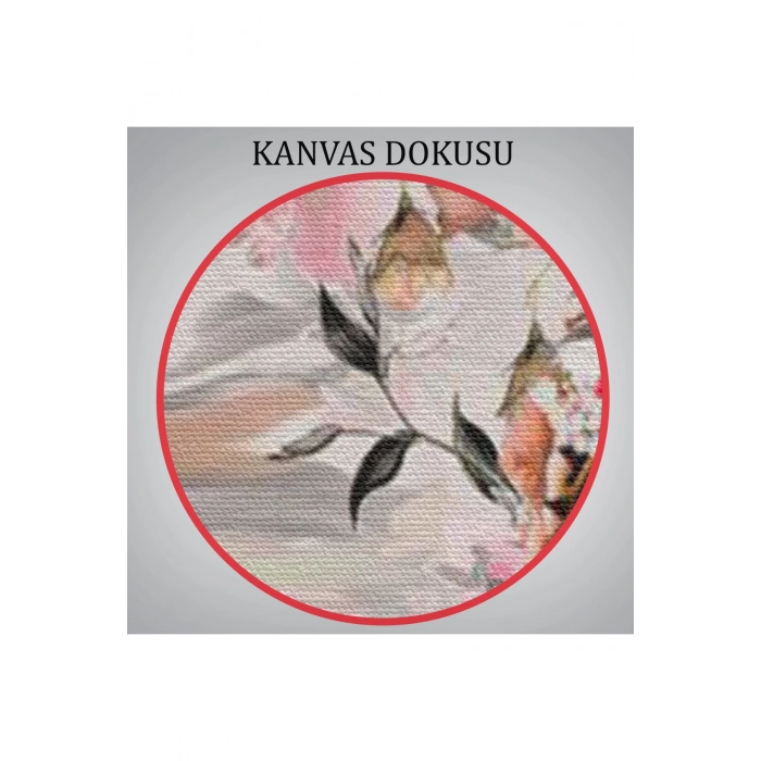 Renkli Çiçek Desenli Dekoratif Duvar Tablosu-6282