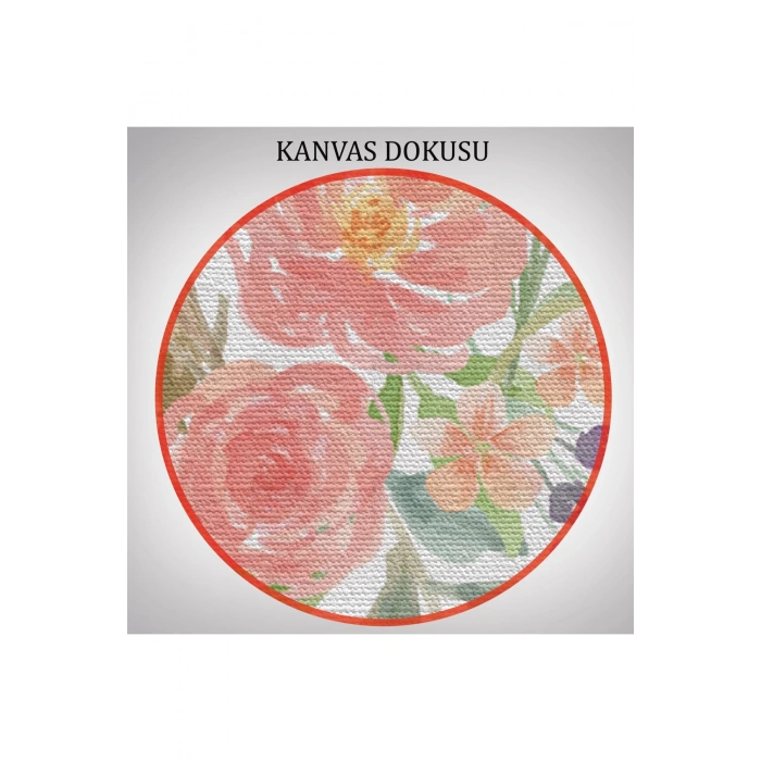 Renkli Çiçekler Suluboya Görünümlü Dekoratif Duvar Tablosu Üçlü Set-EI-108