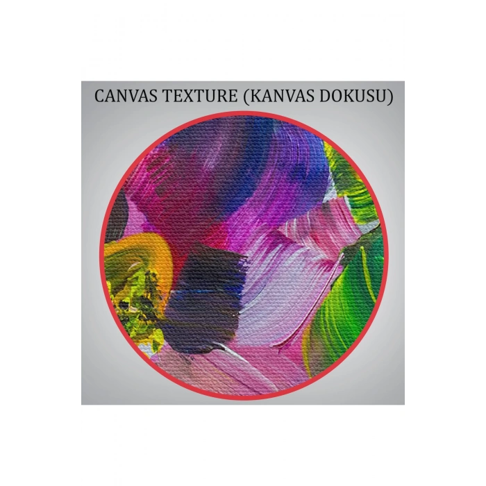 Renkli Çiçekler Yağlı Boya Görünümlü Kanvas Tablo-1217