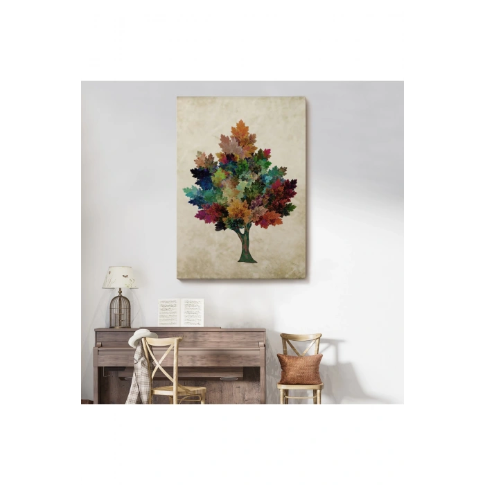 Renkli Çınar Ağacı Duvar Tablosu-6267