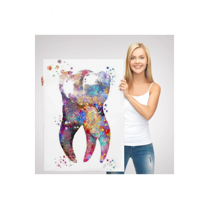 Renkli Diş, Diş Hekimi Duvar Tablosu-6283