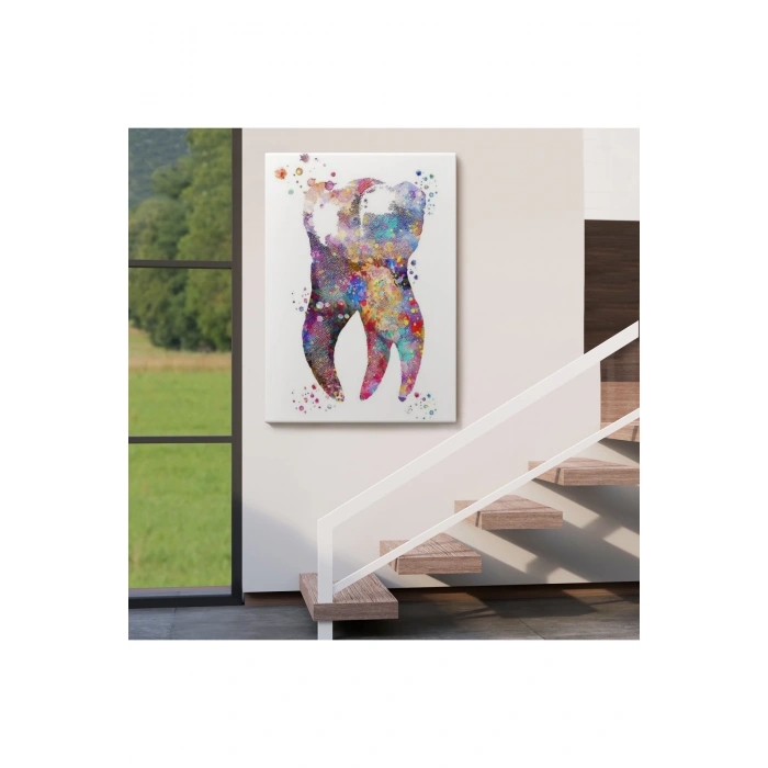 Renkli Diş, Diş Hekimi Duvar Tablosu-6283