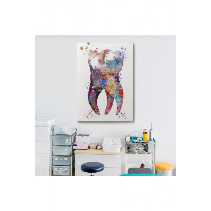 Renkli Diş, Diş Hekimi Duvar Tablosu-6283