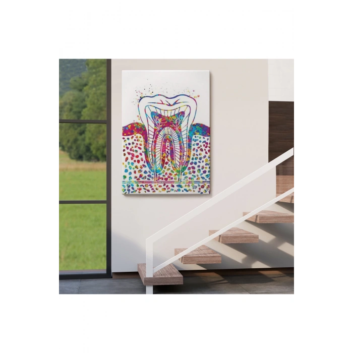 Renkli Diş, Diş Hekimi Duvar Tablosu-6300