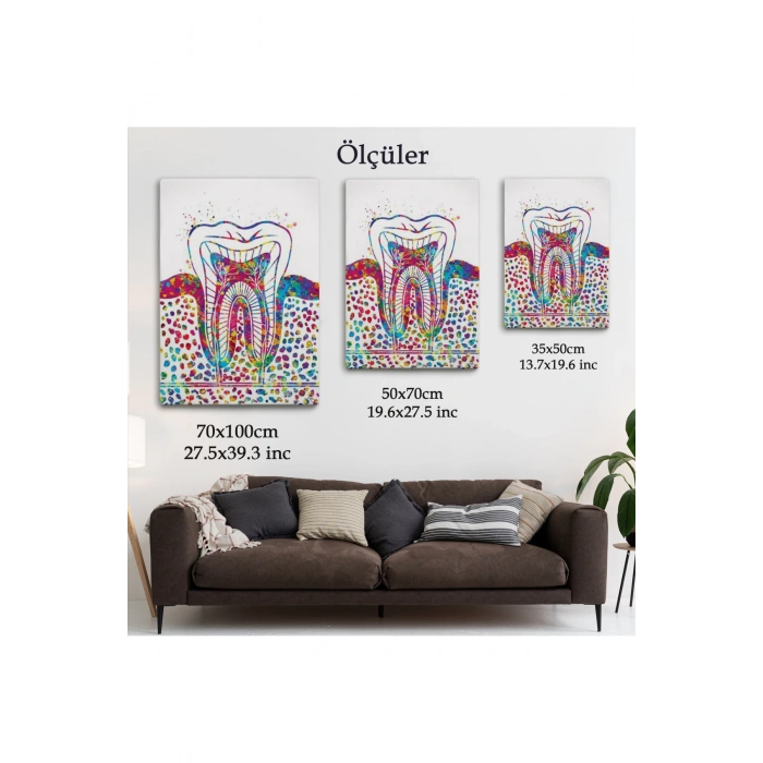 Renkli Diş, Diş Hekimi Duvar Tablosu-6300