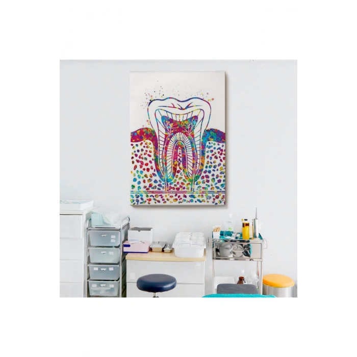 Renkli Diş, Diş Hekimi Duvar Tablosu-6300