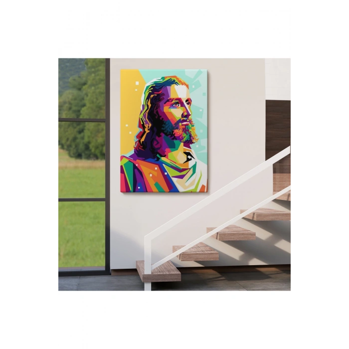 Renkli İsa Mesih Duvar Tablosu, Jesus Christ-6343