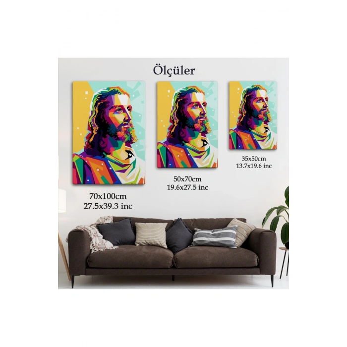 Renkli İsa Mesih Duvar Tablosu, Jesus Christ-6343