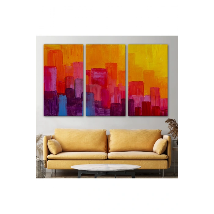 Renkli Şehir Silüeti Duvar Tablosu-1223