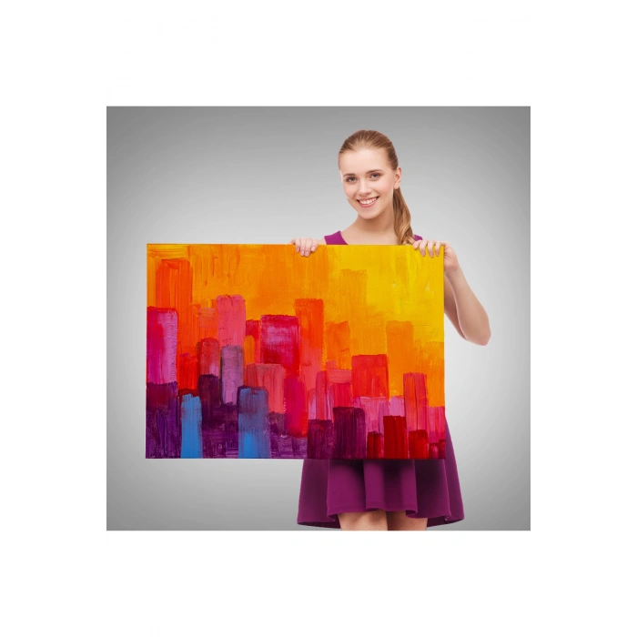 Renkli Şehir Silüeti Duvar Tablosu-1223