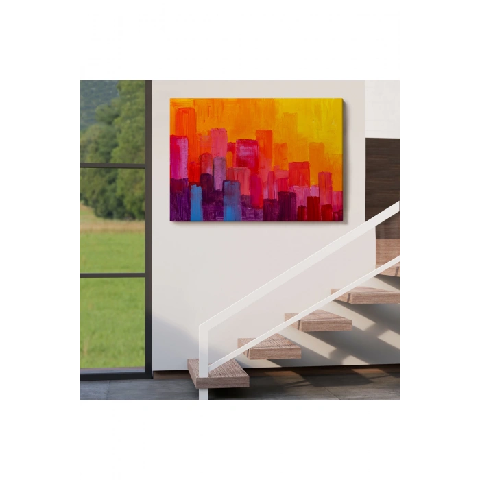 Renkli Şehir Silüeti Duvar Tablosu-1223