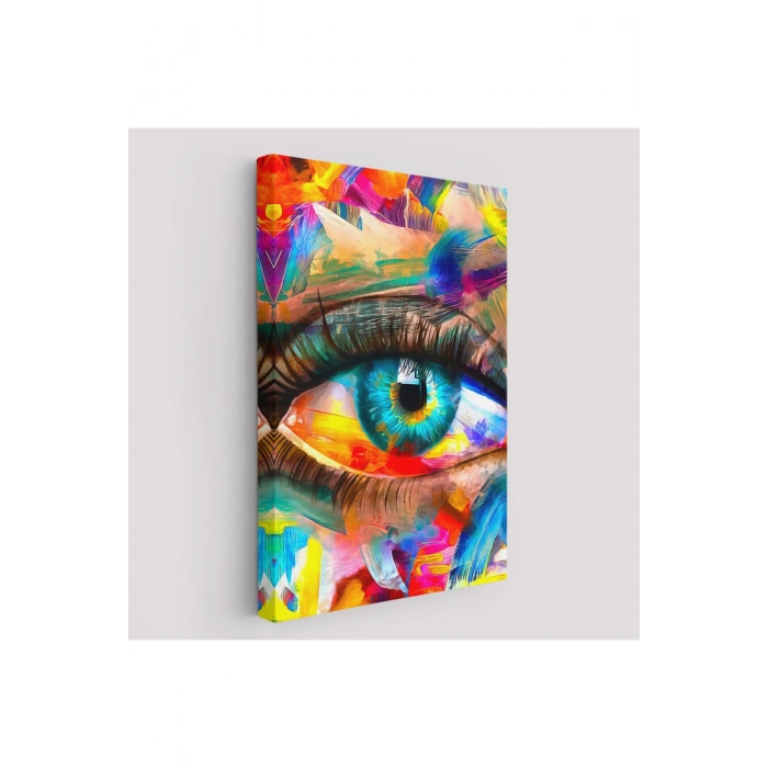 Renkli Yağlıboya Görünümlü Göz Tablosu-6329