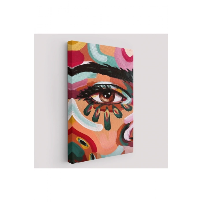 Renkli Yağlıboya Görünümlü Kadın Tablosu-6321