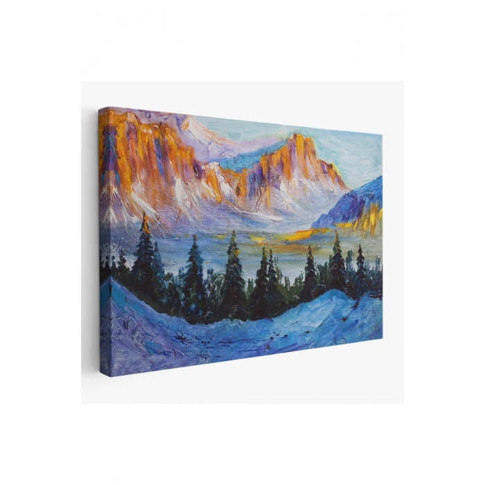 Rusya Karlı Dağları Manzarası Duvar Tablosu-1235