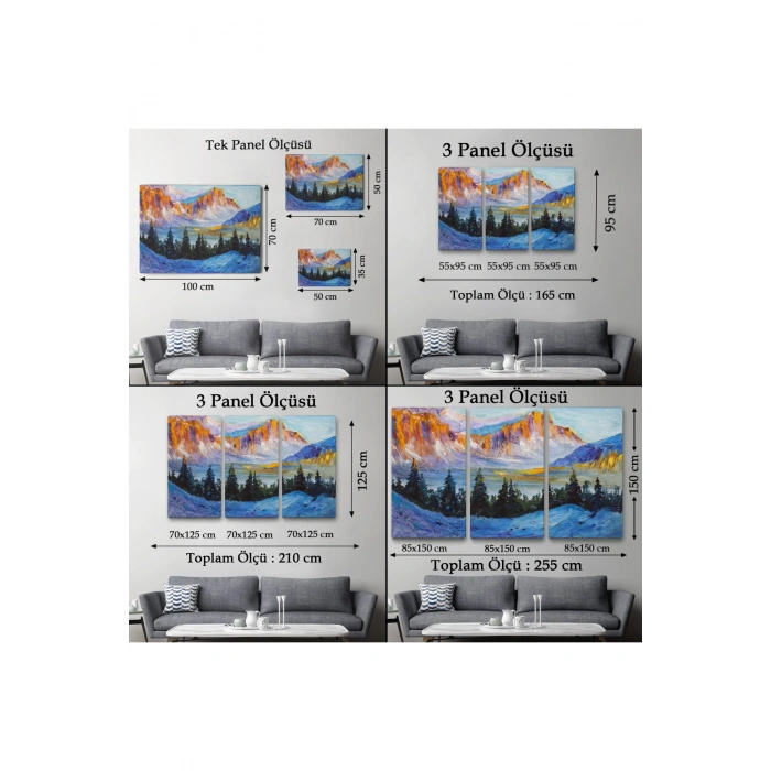 Rusya Karlı Dağları Manzarası Duvar Tablosu-1235