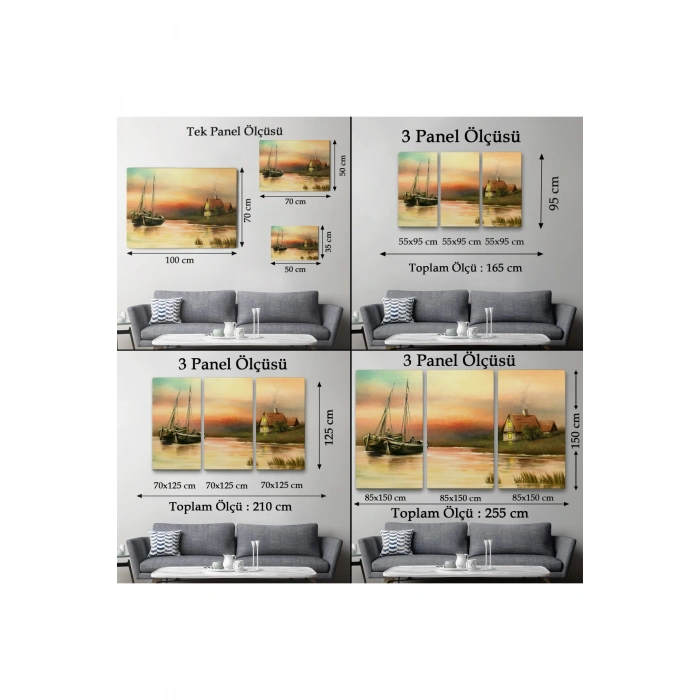 Rusya Köy Balıkçıları Manzara Duvar Tablosu-1229