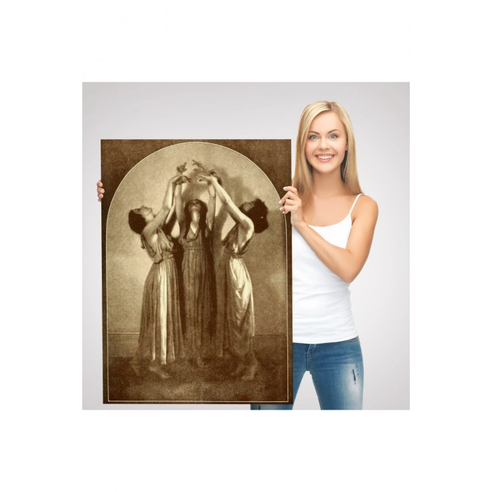 Şabat Ayinin de Dans Eden Kadınlar Dekoratif Duvar Tablosu Halloween -6385