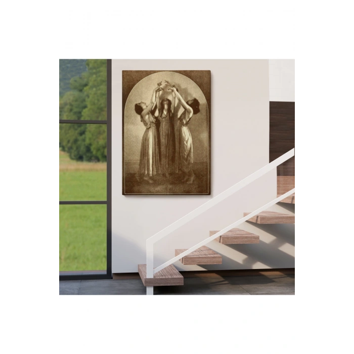 Şabat Ayinin de Dans Eden Kadınlar Dekoratif Duvar Tablosu Halloween -6385