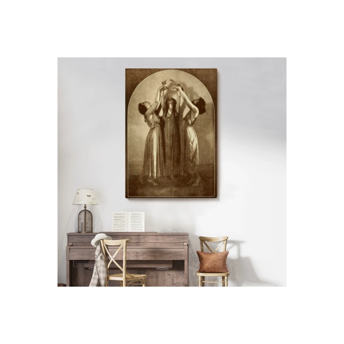 Şabat Ayinin de Dans Eden Kadınlar Dekoratif Duvar Tablosu Halloween -6385