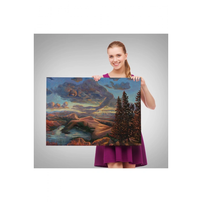 Sahildeki Koşan Beyaz Atlar Tablosu-6580