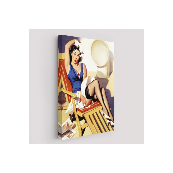 Sailor Pin Up Dekoratif Duvar Tablosu - Denizci Kız-6459
