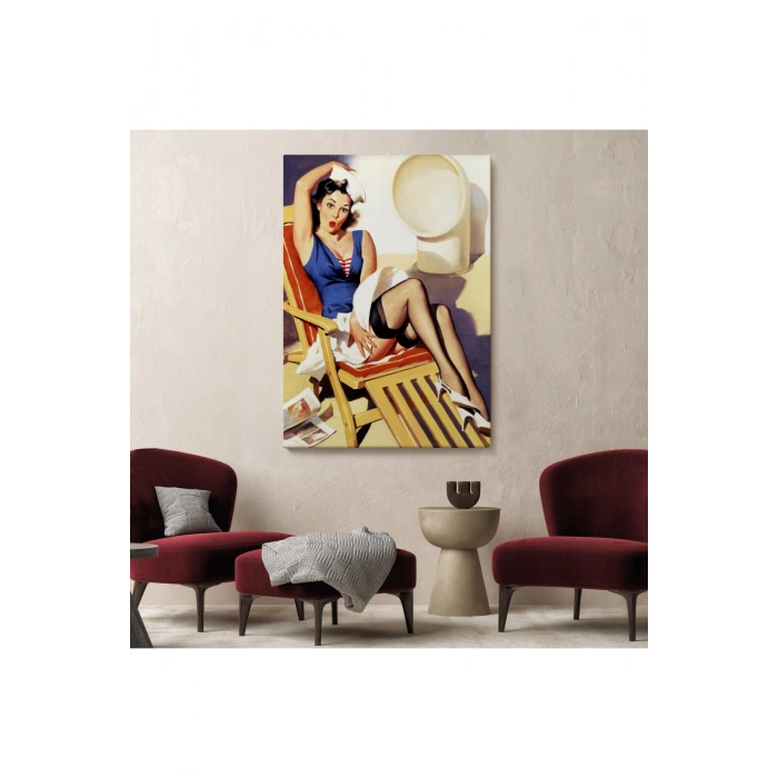 Sailor Pin Up Dekoratif Duvar Tablosu - Denizci Kız-6459