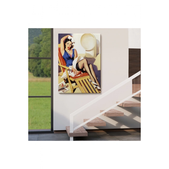 Sailor Pin Up Dekoratif Duvar Tablosu - Denizci Kız-6459