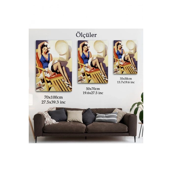 Sailor Pin Up Dekoratif Duvar Tablosu - Denizci Kız-6459