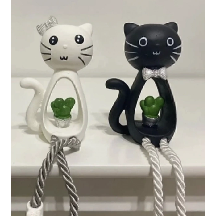 Sallanan Ayaklı Kedi Biblo 2li