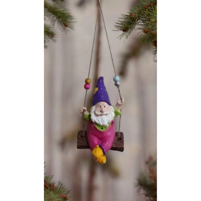 Sallanan Cüce Bahçe Balkon Süsü