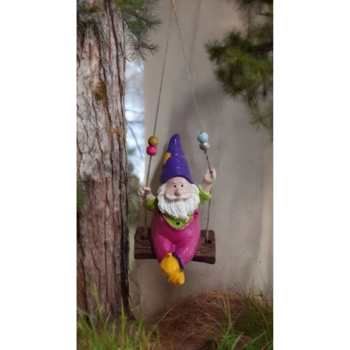 Sallanan Cüce Bahçe Balkon Süsü